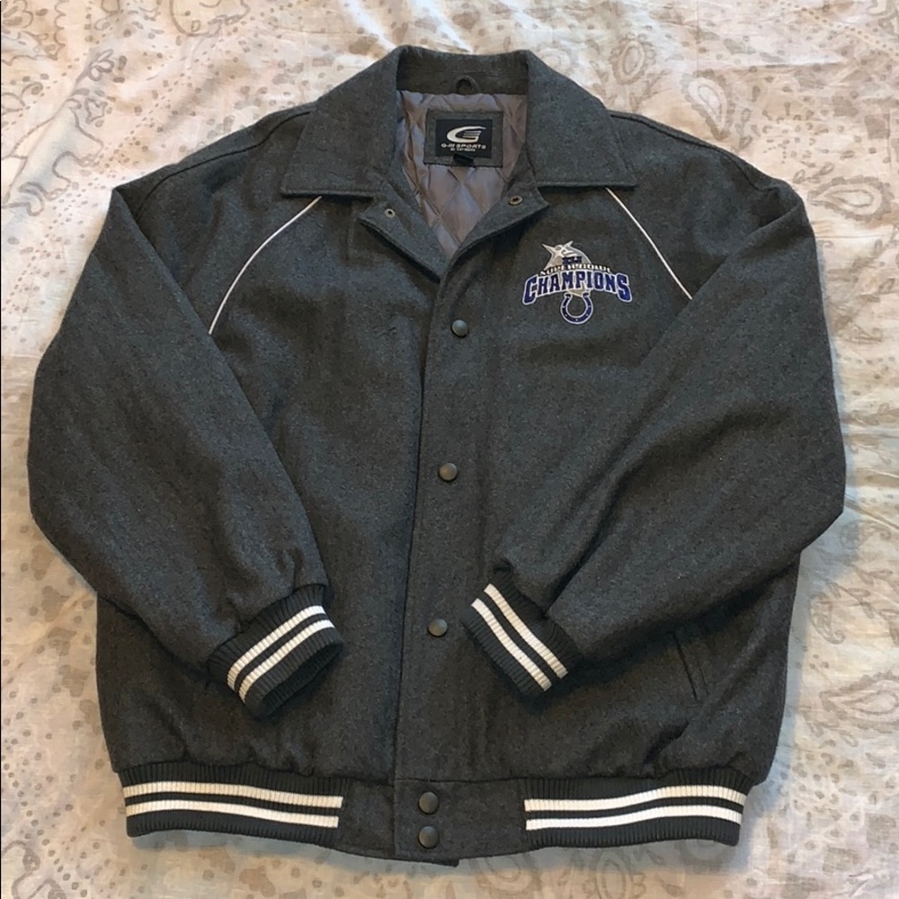 Colts Wool Bomber Jacket Super Bowl Champions Sz M